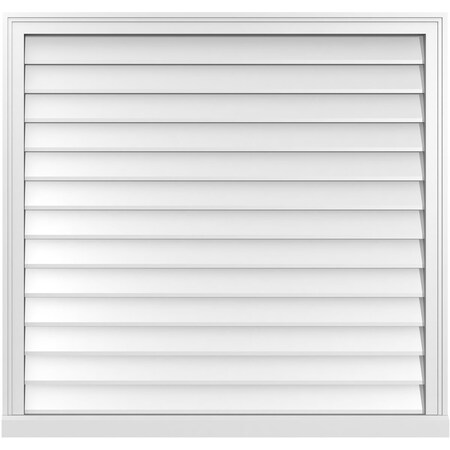 Ekena Millwork Vertical Surface Mount PVC Gable Vent w/ 2"W x 2"H , Brickmould Sill Frame, 42"W x 40"H GVPVE42X4003SN